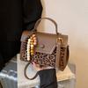 Early Spring New Leopard Print Bag Women's Highend Handbag Small Square Korean Versi Frosted Suede Shoulder Crossbody Bag