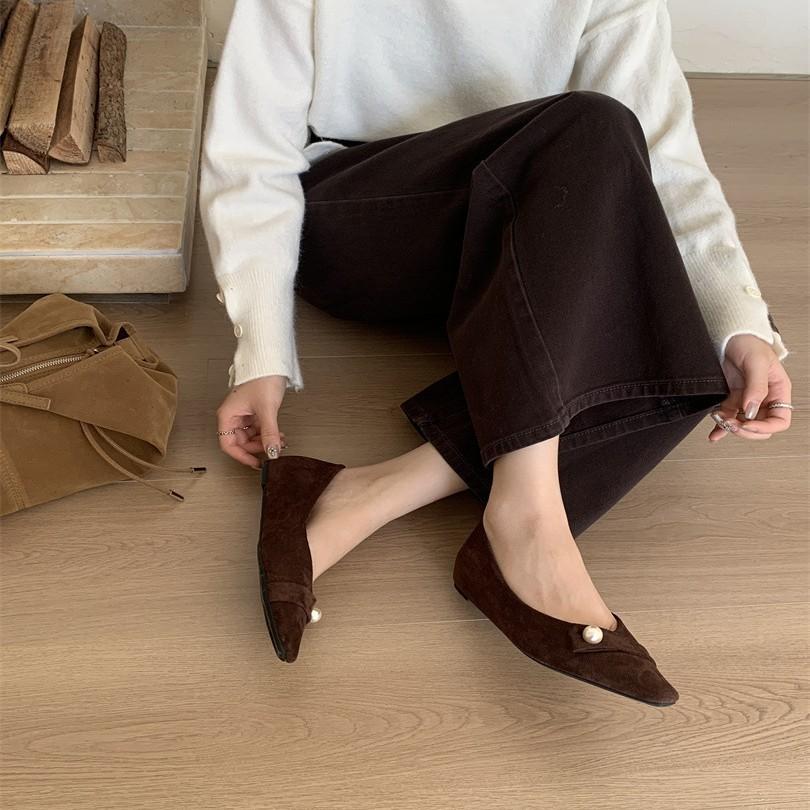 French inner silver rhinestone Mary Jane shoes 2025 new spring and summer pointed head light mouth versatile temperament single shoes women