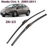 26"+23" Push Button Frameless Front Wiper Blades for Honda Civic 8, Civic 8 Sedan, Jazz, CR-V RE, Accord Euro CL9