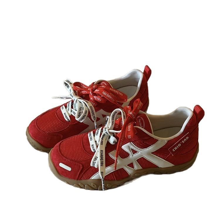 [Fanfna] Inner Height-increasing Moral Training Shoes for Women's 2025 Autumn New Mesh Breathable and Lightweight Forrest Gump Shoes Sneakers