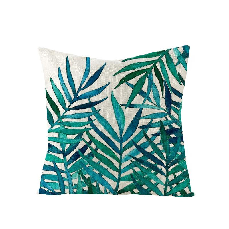 Plant Leaf Linen Pillowcase Car Office Pillowcase