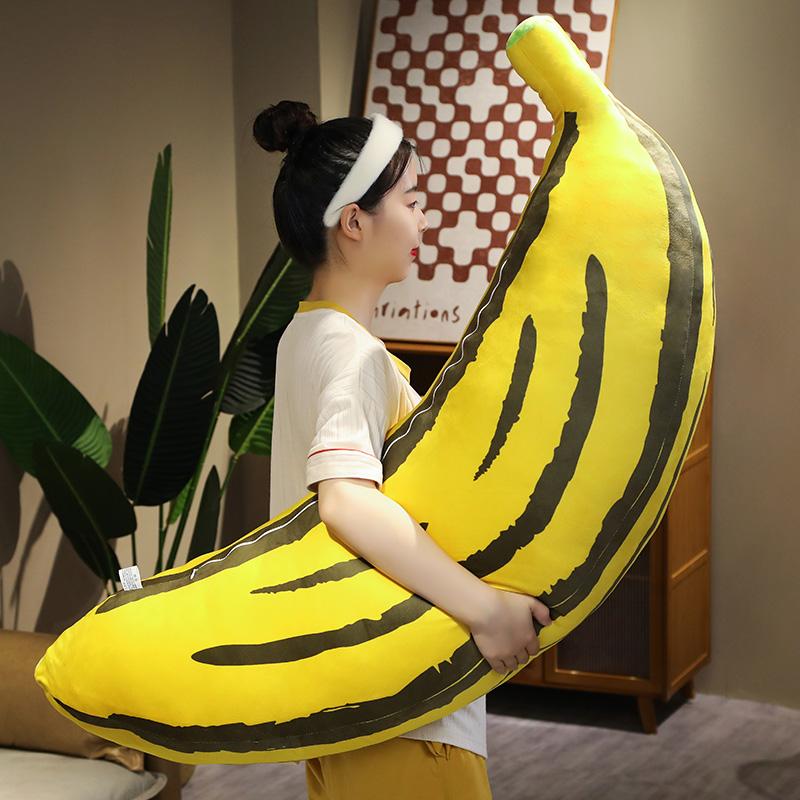 120cm Riesiges Weiches Cartoon-Bananen-Plüschtier Gefülltes Obstkissen Kissen Kreatives Geschenk für Mädchen zum Valentinstag Plüschtier Puppe
