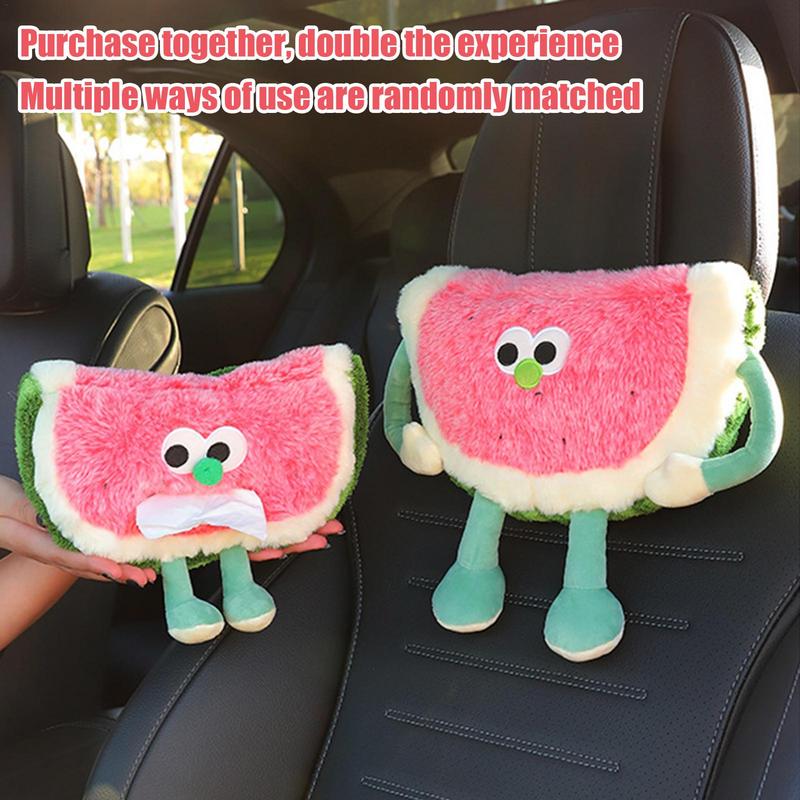 Auto-Taschentuchhalter für den Rücksitz, Auto-Stützkissen zum Schlafen, Wassermelonenform, Serviettenhalter für den Rücksitz, Auto-Innendekoration für