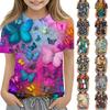 Children's Printed Round Neck Short Sleeved Casual T-shirt
