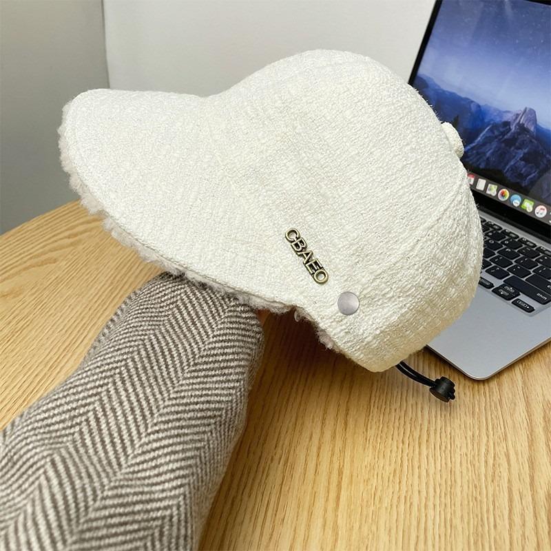 Wide face cover cap children autumn and winter versatile face small bucket hat sequined equestrian hat