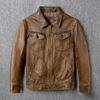 Casual Vintage Genuine Cow Men Leather Jacket Slim Fit Natural Sheepskin Coat Man Cowhide Clothes Spring Autumn