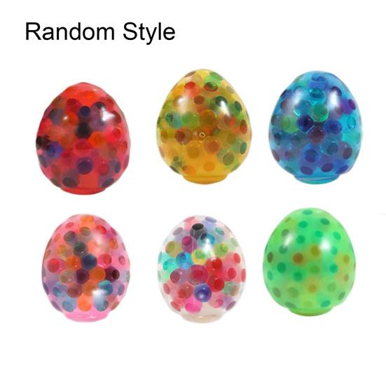 Yousheng Easter Egg Toy Elastic Quick Recovery Colorful Anti-stress Ball Pinch Toy Relieve Boredom Soft TPR Squeeze Egg Children Decompression Toy