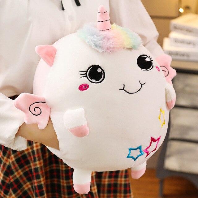 1pc 30cm Soft Animal 3 In 1 Pillow With Blanket Kawaii Plush Dinosaur Unicorn Elephant Cat Toy Stuffed Handwarmer For Children
