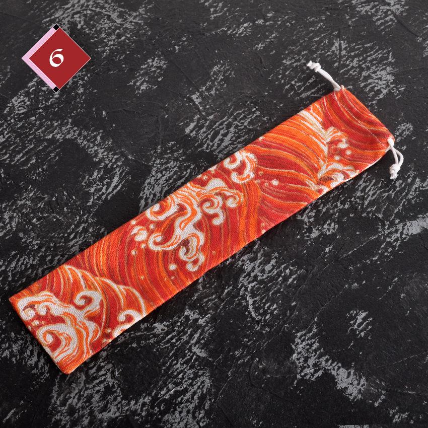 1pc Portable Utensil Pouch Japanese Drawstring Bag for Straw Spoon Chopstick Travel Cutlery Organizer Lightweight