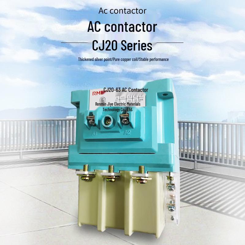 

Renmin Jiye CJ20-63A AC Contactor, 100A, 380V Three-Phase, 160/250/400 Single-Phase Coil 63A/AC380V-Extra Thick Silver Contact