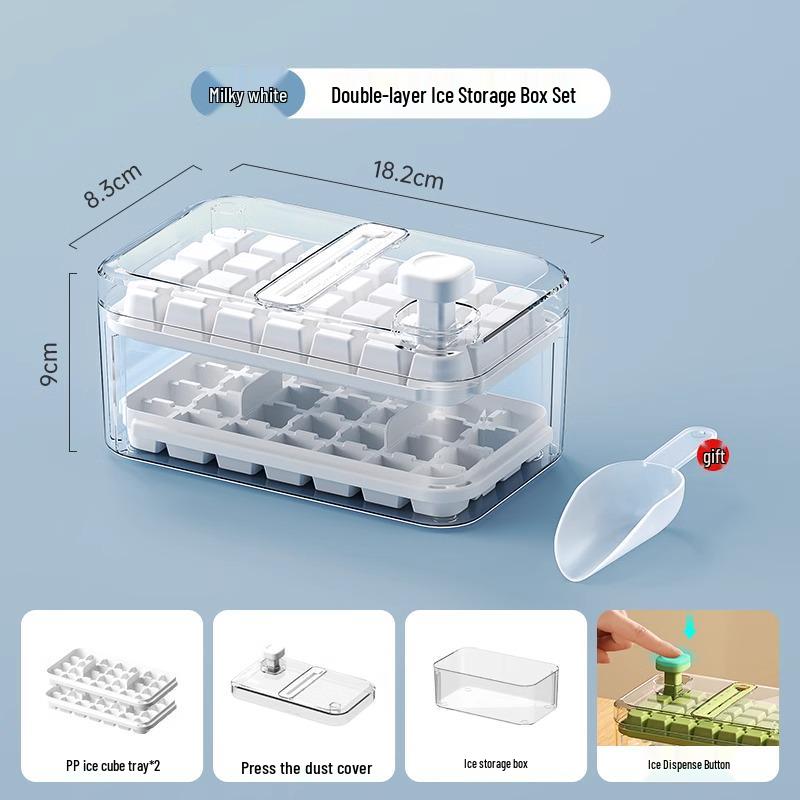 Food-Grade Ice Cube Mold with Lid for Homemade Ice Storage