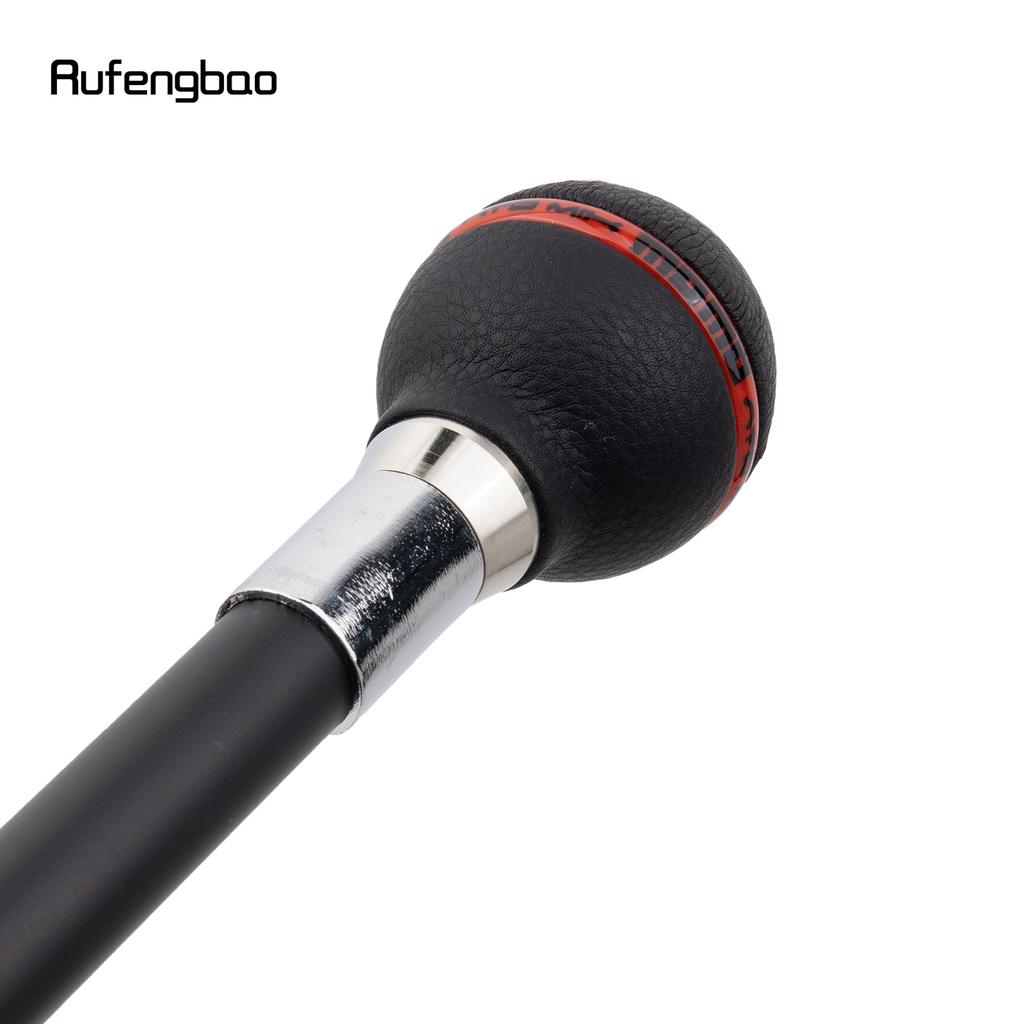 Black Red Leather Ball Silver Walking Cane Fashion Decorative Walking Stick Gentleman Elegant Cosplay Cane Crosier 92cm