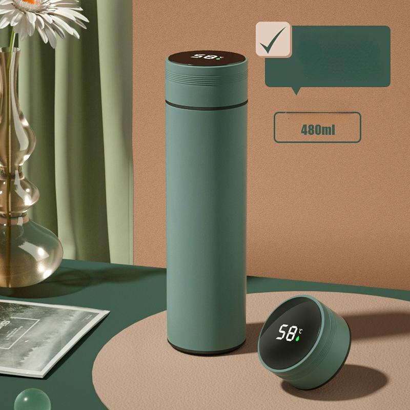 Intelligence Thermos Cup 480ml Vacuum Flasks Portable Stainless Steel Thermos Cup Water Bottle Travel Tea Mug Office Thermos Cup