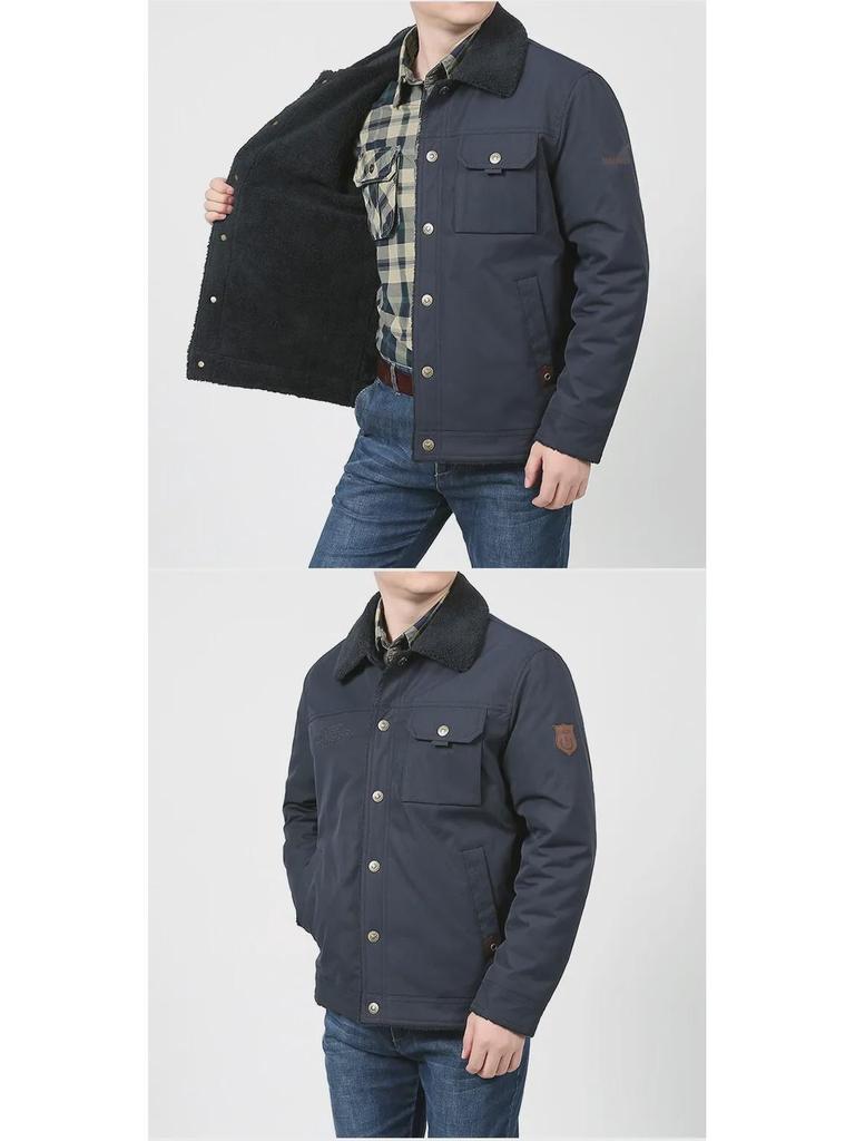 Men's Winter Thickened Casual Jacket for Middle-aged & Elderly