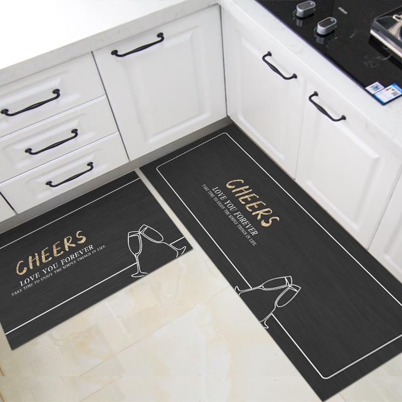 Kitchen Floor Mat Leather Washable and Scrubable Carpet Floor Mat Pattern