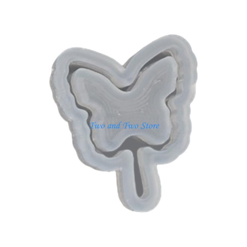HX6F Trendy Sand Silicone Mold Keychain Moulds Fan Shaped Silicone Ornament Molds Durable DIY Crafts Molds for Making Pendant