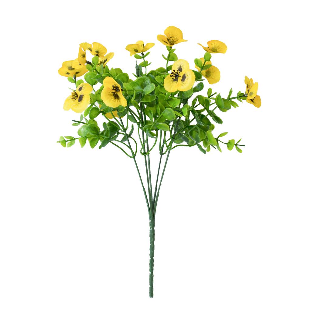 Artificial Flower Artificial Eucalyptus Leaf Pansy Interior Home Decoration Wedding Decoration Artificial Flower Fake Flower