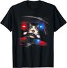 Funny Police Cat Driving Car Vintage Cat Meme T-Shirt Unisex Tee