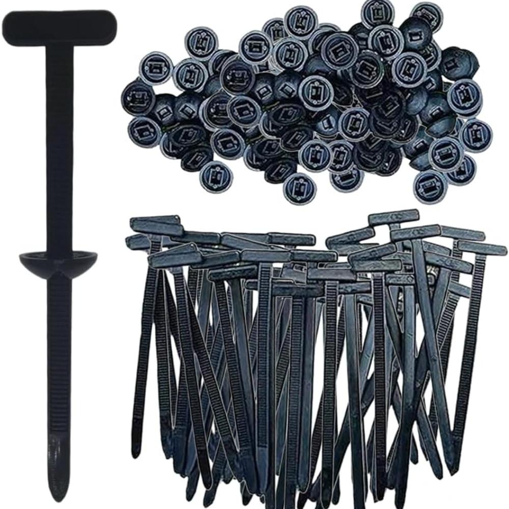Cable Binder Black, 2025 New Nylon Cable Binder UV Resistant for Workshops, Electrical Installation Cable Management, Gardening, Residential (100 Pcs)