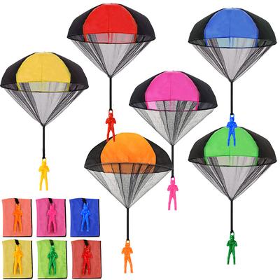 1-6 Piezas Juguete Paracaídas Niños Fiesta de Verano Juego Divertido al Aire Libre Favores de Fiesta de Cumpleaños para Niño Niña Regalo para Invitados Juguete Volador Lanzado a Mano
