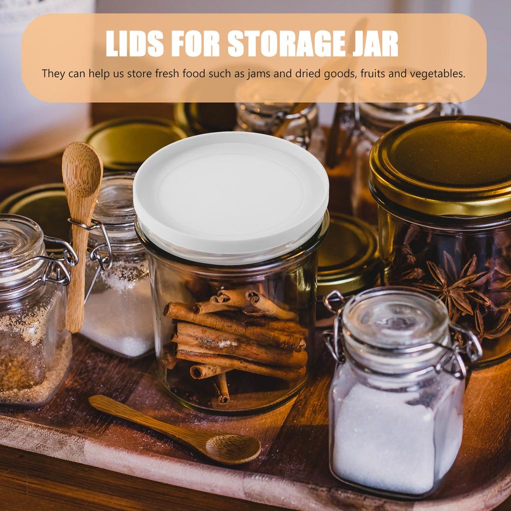 4Pcs Reusable Plastic Jar Lid Airtight Seal for Glass Storage Jars Wide Mouth Kitchen Bottle Cover Dried Fruit Candy Tea Jam