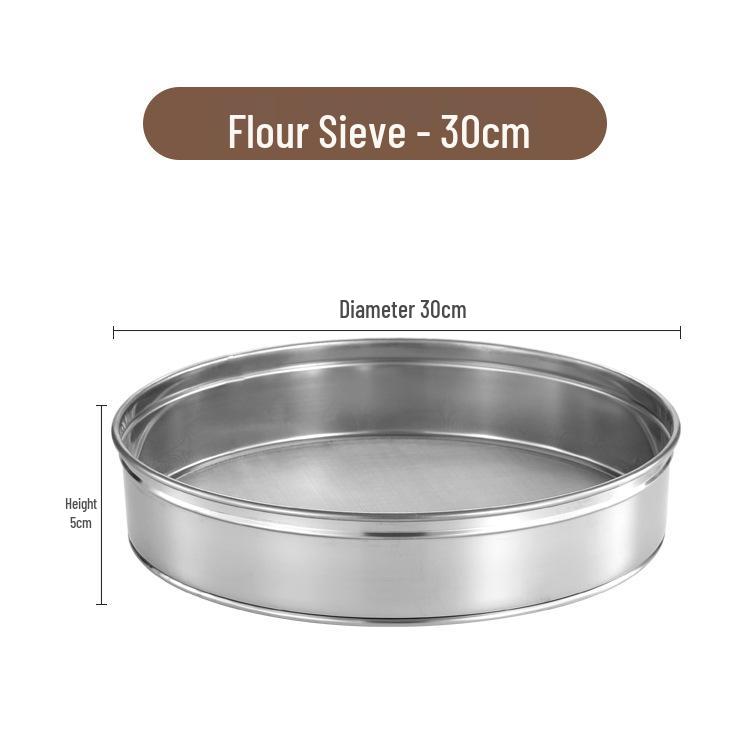 Stackable Stainless Steel Handheld 40 Mesh Fine Flour Sieve Baking Tool