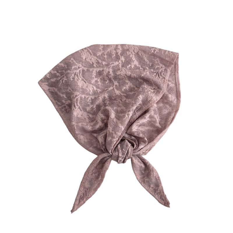 Silk scarf new double-sided pattern texture cotton and linen neck protection small scarf headband headband triangular scarf waist tie