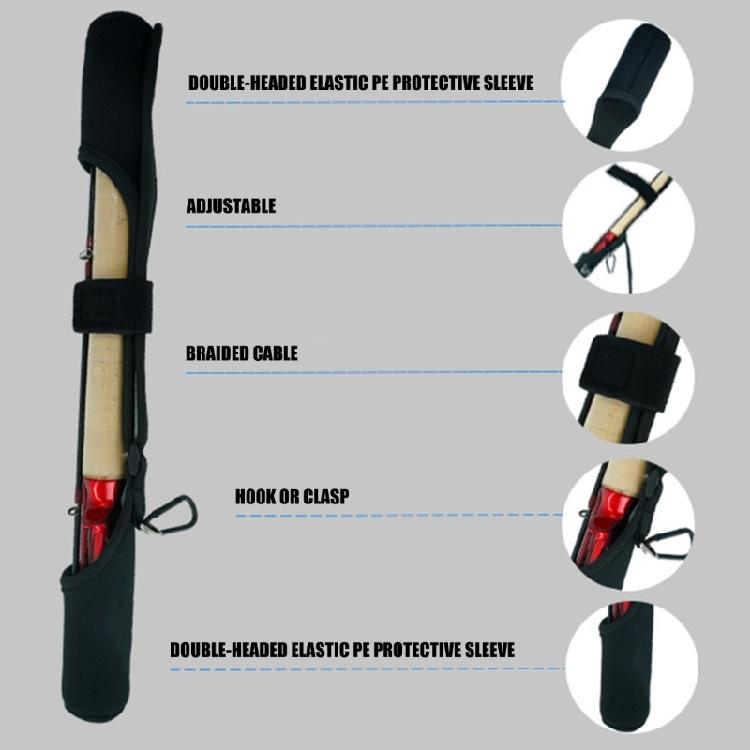 Adjustable Fishing Rod Fasteners Fishing Rod Tie Tip Cover Sleeves Poles Tie Strap For Convenient Use Fishing Accessories