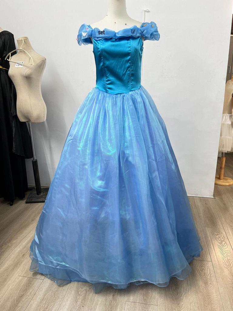 Halloween Cinderella Cosplay Dress: Princess Fairy Tale Costume Set