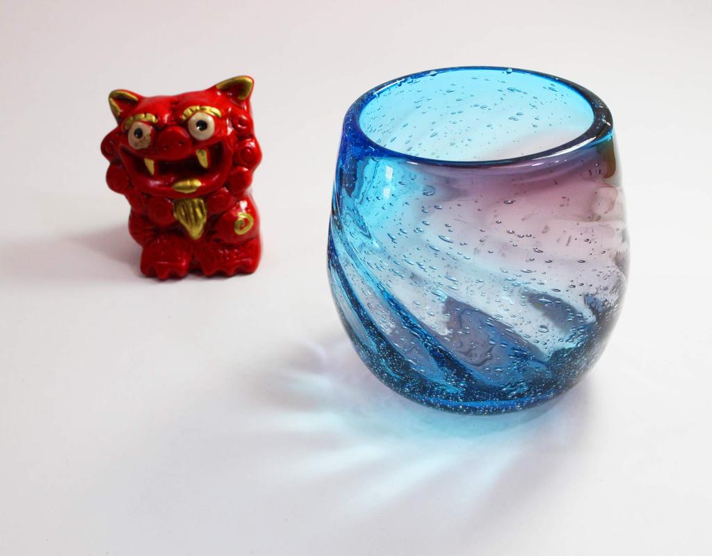 Castle Enterprises Instagrammable Churaumi Barrel Glasses, Large, Purple & Blue, Set of 2, 8cm Diameter X 8cm Height