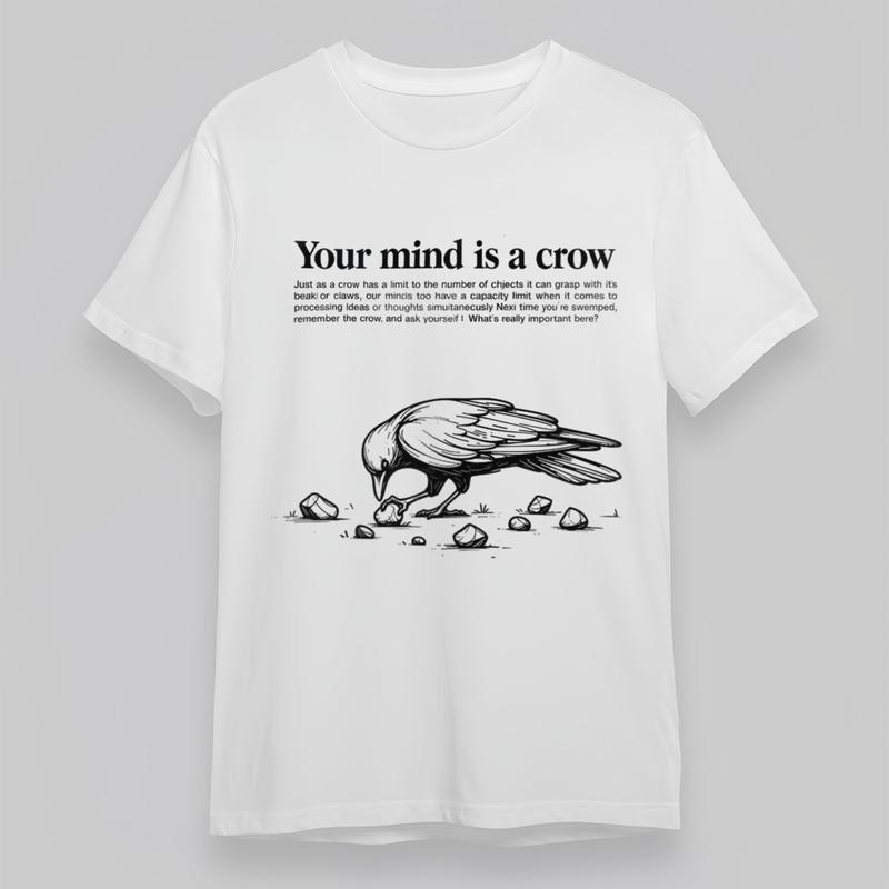 

Women s Plus Size Fashion Classic T-Shirt Your Mind Is A Crow Slogan Graphic Tee 4XL