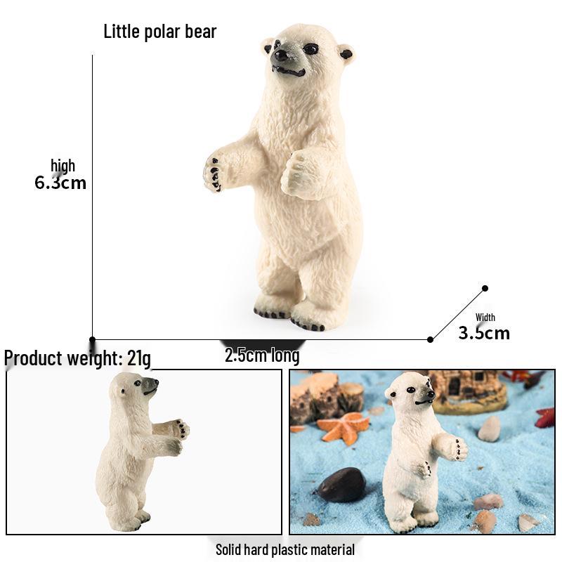 Realistic Polar Animal Toy Set: Polar Bear, Ferret, Reindeer, Seal, Orca, Arctic Hare, Walrus Figurines.