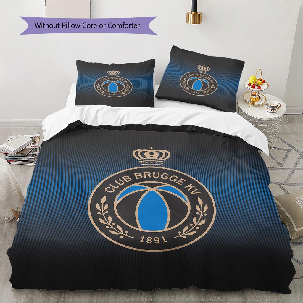 Club Brugge KV Pattern Bedding,Quilt Set Quilt Cover Pillowcase Home Birthday Gift(1 * Duvet Cover + 2 * Pillowcase, Without Core)