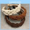 Vintage Kariert Braun Woll Twist Haarband Damen Dicke Winter Haarnadel Stirnband Hoher Schädel Haar Accessoires
