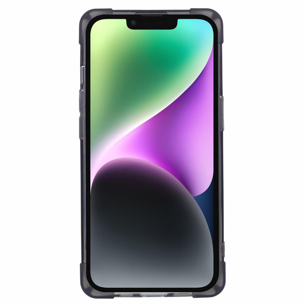 For iPhone 13 TPU Case Reinforced Corners Side Push Card Holder Phone Cover