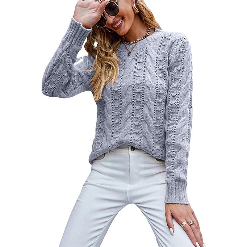 Pullover Langarm-Twist-Strickpullover für Damen
