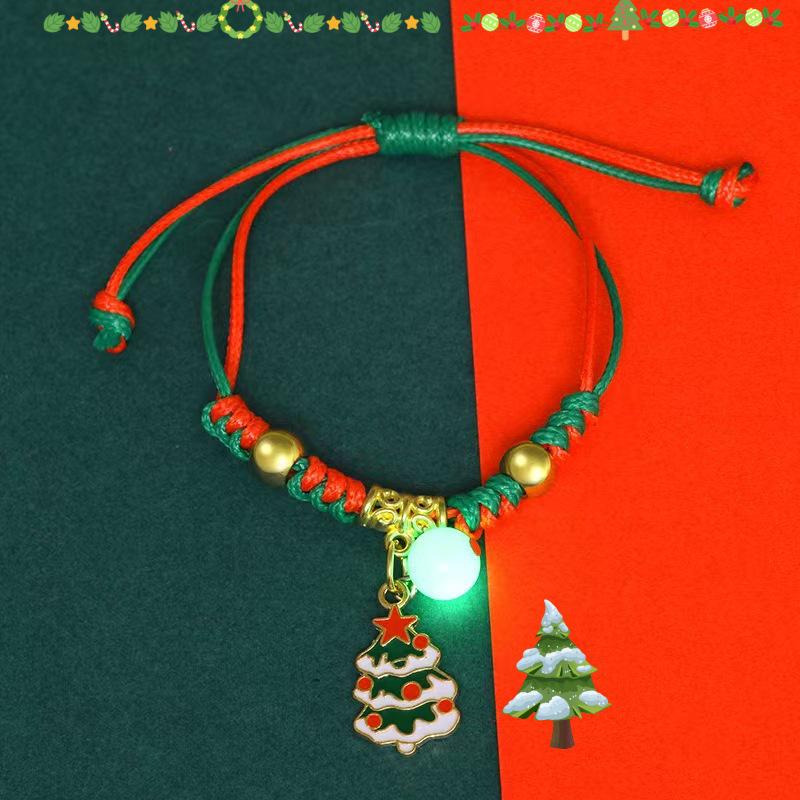 2025 Trendy Christmas Pendant Hand Rope with Santa Claus and Bell