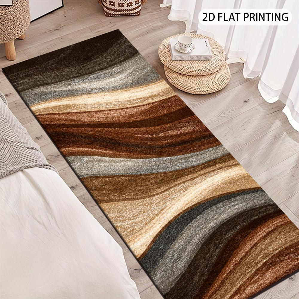 1Pcs Modern Minimalist Brown Non-Slip Washable Area Rug Runner for Entryway, Living Room, Bedroom & Patio
