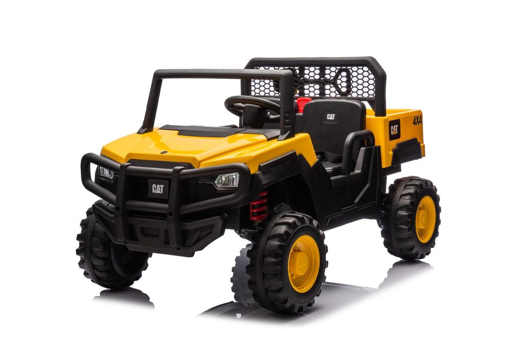 Traktor Jeździk Auto Na Akumulator Przyczepa Klakson Odpychacz Cat Żółty Sun Baby