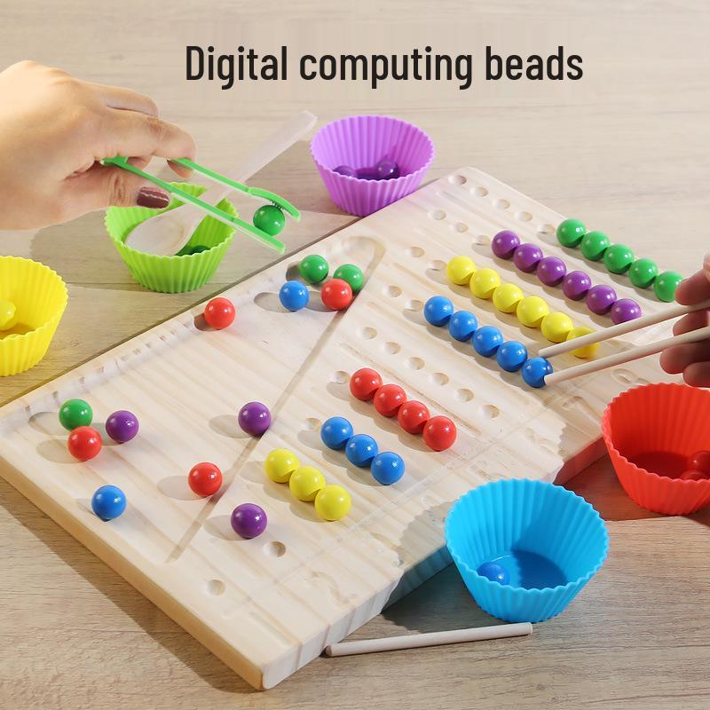 

Montessori Beading & Color Sorting Toy for Kids Concentration & Sensory Development