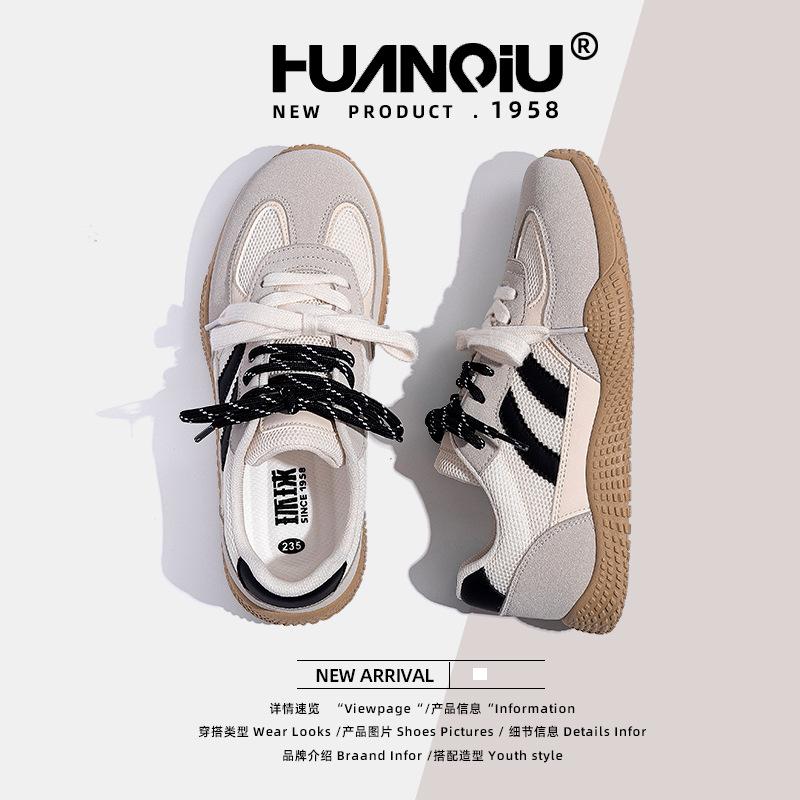 Global German Training Shoes Women's ZHQ-HY2123 Summer New Mesh Breathable Casual Shoes Soft Sole Versatile White Shoes Women
