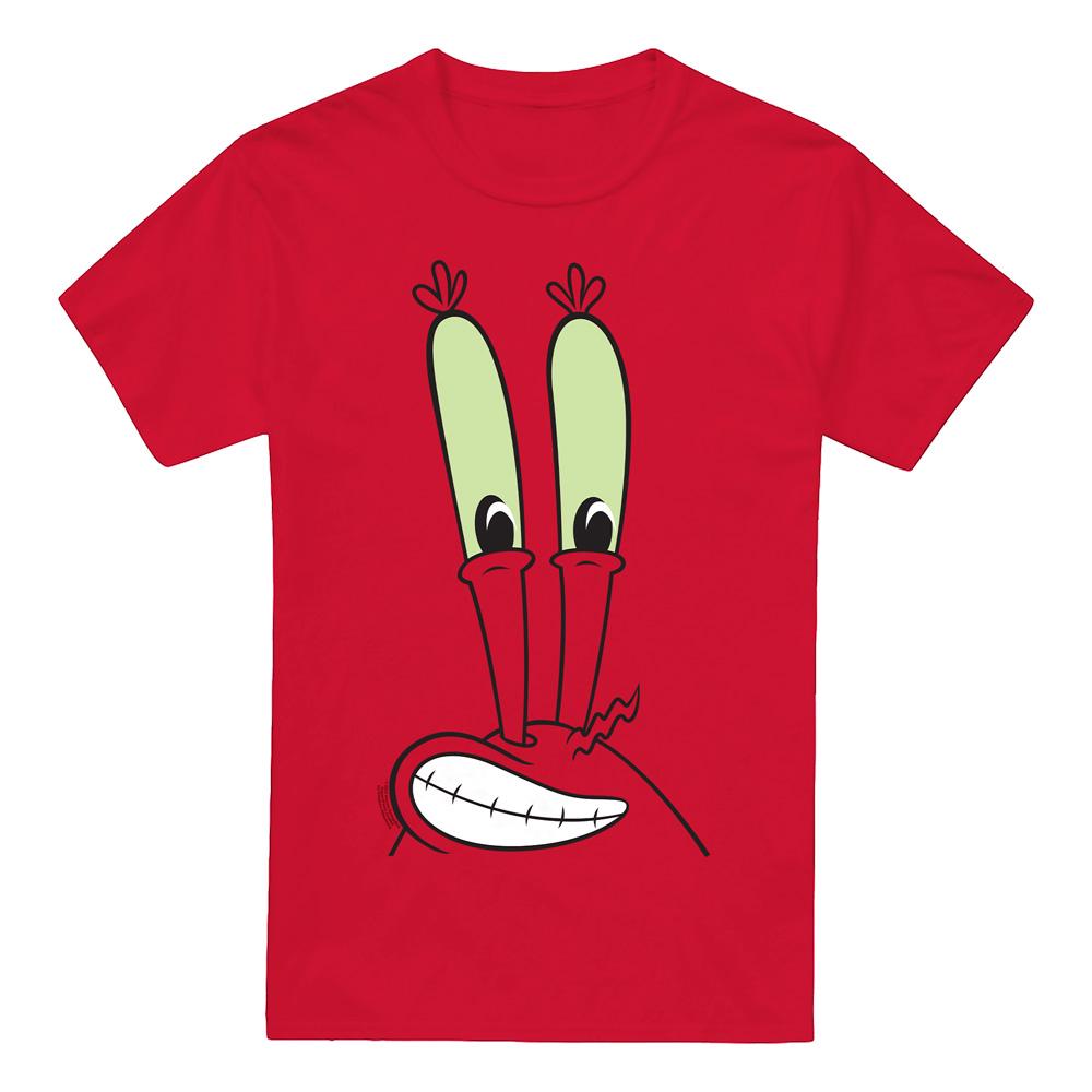 Pertemba FR - Apparel SpongeBob SquarePants Heren Glimlach Meneer Krabs Gezicht T-shirt L rood