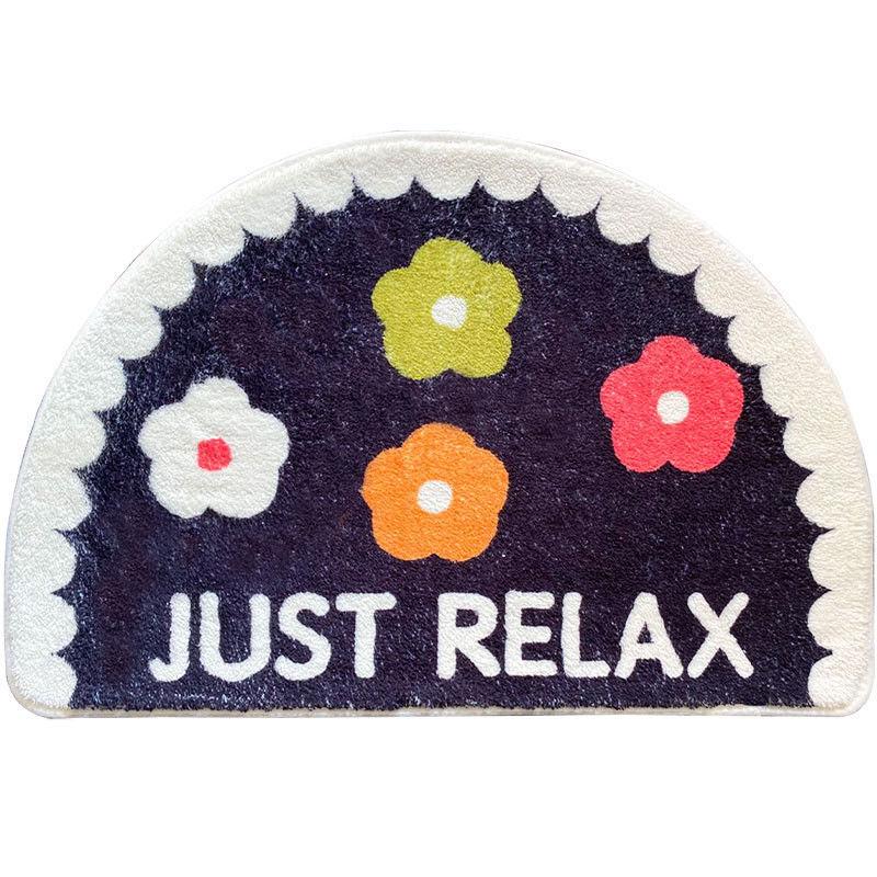 Ins Simple Semicircle Absorbent Bathroom Floor Mat Thickened Non-slip Carpet Toilet Washroom Toilet Door Mat