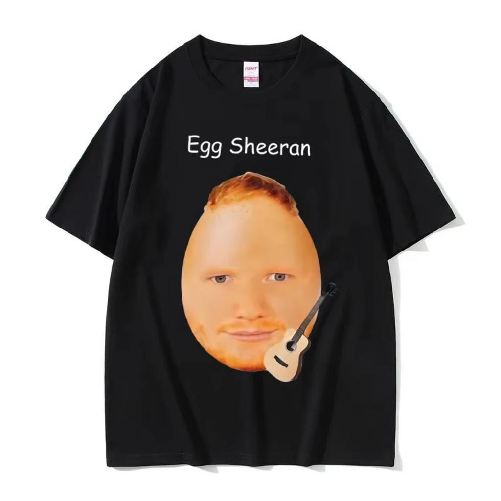 Funny Egg Ed Sheeran Meme T Shirts Men Women Fashion Casual Oversized T-shirts Men's 100% Cotton Crewneck Short Sleeve T-shirt