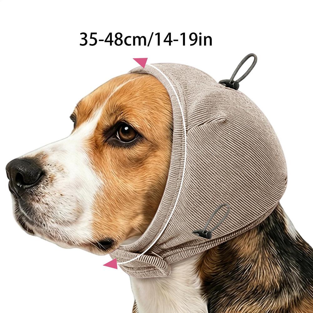 Noise Cancelling Dog Ear Muffs Adjustable Elastic Calming Hoodie Dog Ear Wrap For Hearing Protection Grooming Bathing Thunder