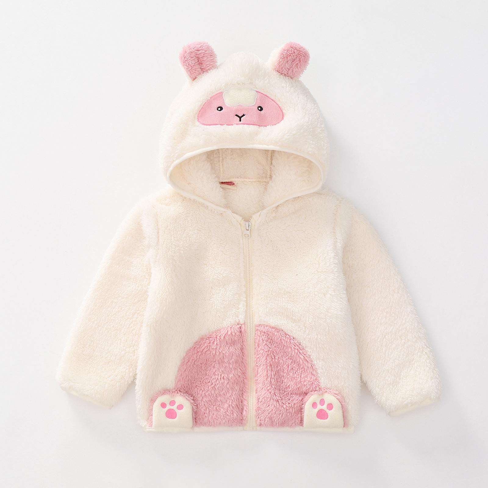 

Children s Fashionable Casual Plush Coat 90 белый