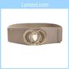 Bohemian Inspired Leather Waist Belt With Elastic Double Round Buckle For Fashionable Outfits