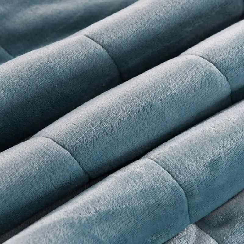 Thick Imitation Lamb Wool Blanket Winter Double-sided Three-layer Quilted Blanket Skin-friendly Cozy Warm Bed Cover Blanket