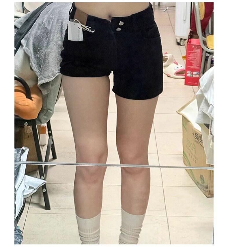 High-Waist Plus Size A-Line Denim Shorts for Pear-Shaped Women - Summer Slimming Loose Fit