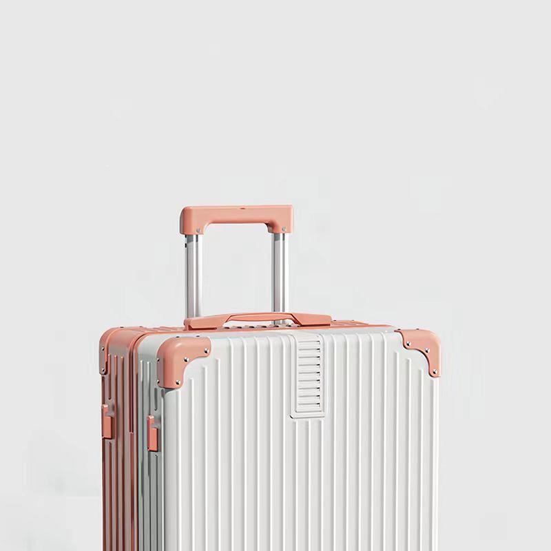 Leather Spinner Suitcase with Pull Handle, Large Capacity, Combination Lock - Perfect for Women, Men, and Students.